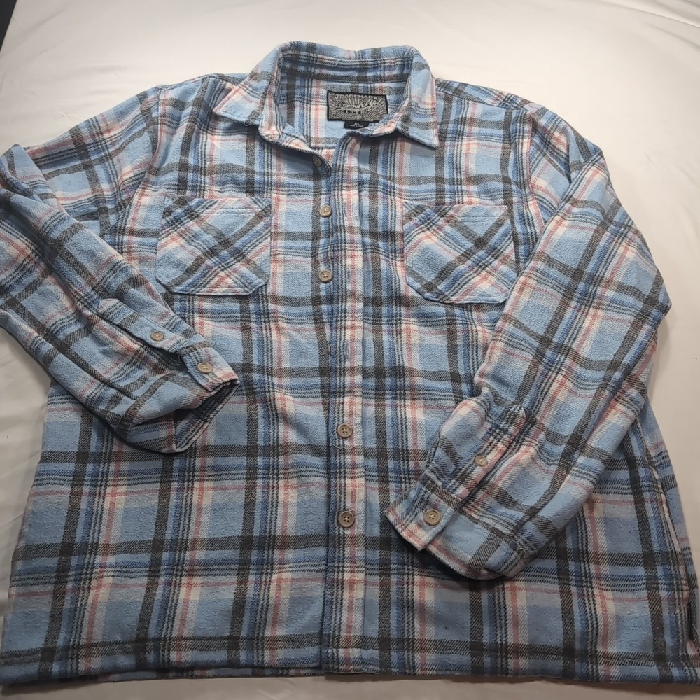 Brooklyn Cloth Shirt Mens XL  Flannel Plaid Jacket‎ Grunge Cotton Candy Cotton